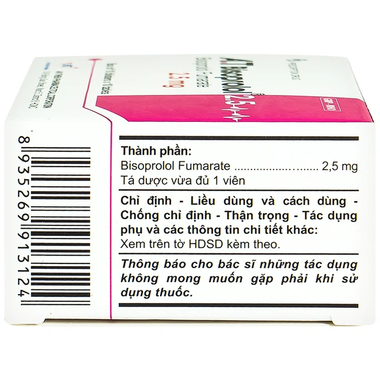 Thuốc A.T Bisoprolol 2.5mg điều trị suy tim mạn tính ổn định (10 vỉ x 10 viên)