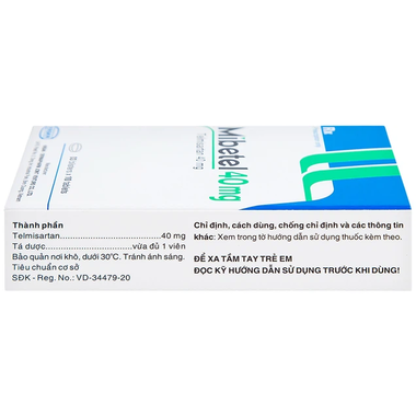 Viên nén Mibetel 40mg điều trị tăng huyết áp (3 vỉ x 10 viên)