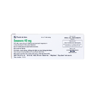 Thuốc Emanera 40mg KRKA điều trị trào ngược dạ dày thực quản (4 vỉ x 7 viên)