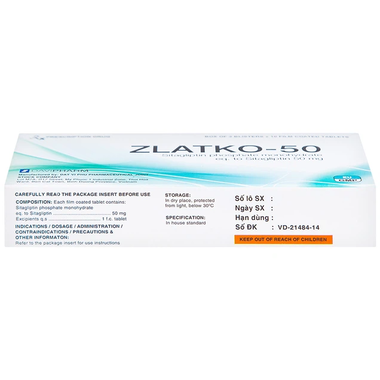 Thuốc Zlatko-50 DaviPharm điều trị đái tháo đường tuýp 2 (3 vỉ x 10 viên)
