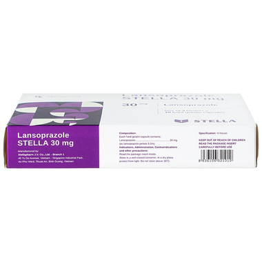 Thuốc Lansoprazole STELLA 30 mg điều trị loét dạ dày, trào ngược dạ dày- thực quản ( Hộp 3 vỉ x 10 viên)