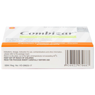 Thuốc Combizar 5/12,5 mg  điều trị cao huyết áp (3 vỉ x 10 viên)