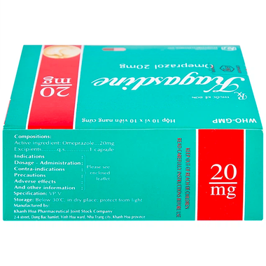 Thuốc Kagasdine 20mg điều trị loét dạ dày, tá tràng (10 vỉ x 10 viên)