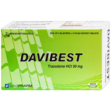 Thuốc Davibest 50mg hỗ trợ điều trị giảm triệu chứng của tất cả các dạng trầm cảm (Hộp 30 viên)