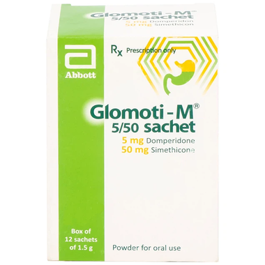 Thuốc bột Glomoti M  5/50 điều trị triệu chứng buồn nôn (12 gói x 1.5g)