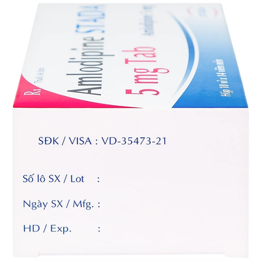 Thuốc Amlodipine Stada 5mg Tab Điều Trị Tăng Huyết Áp, Đau Thắt Ngực (Hộp 10 vỉ x 14 viên)