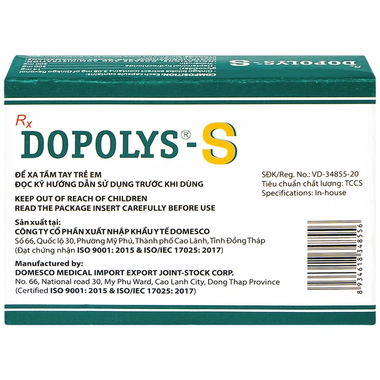 Thuốc Dopolys-S điều trị bệnh trĩ, viêm tĩnh mạch và giãn tĩnh mạch (hộp 3 vỉ x 10 viên)