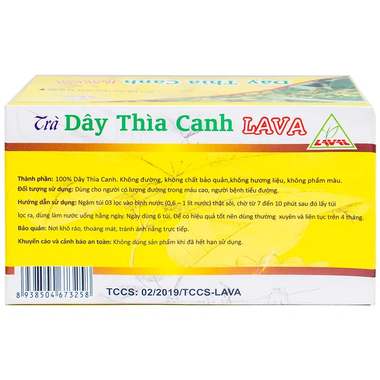 Trà túi lọc Dây Thìa Canh Lava dùng cho người bệnh tiểu đường (5g x 30 túi‎)