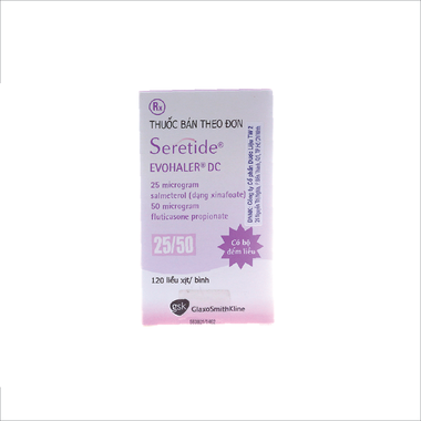 Thuốc xịt khí dung Seretide 25/50mcg điều trị hen phế quản, tắc nghẽn phổi mạn tính (120 liều)