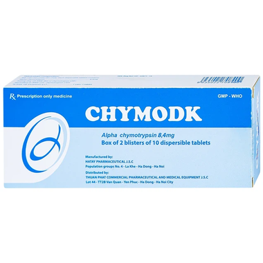 Thuốc Chymodk 8.4mg Điều Trị Phù Nề Sau Chấn Thương, Phẫu Thuật, Bỏng (Hộp 2 Vỉ X 10 Viên)