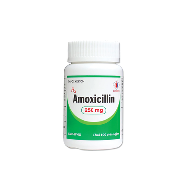 Thuốc Amoxicillin 250mg DMC điều trị nhiễm khuẩn (chai 100 viên)