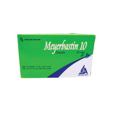 Thuốc Meyerbastin 10mg Điều Trị Viêm Mũi Dị Ứng, Mày Đay (Hộp 10 Vỉ X 10 Viên)