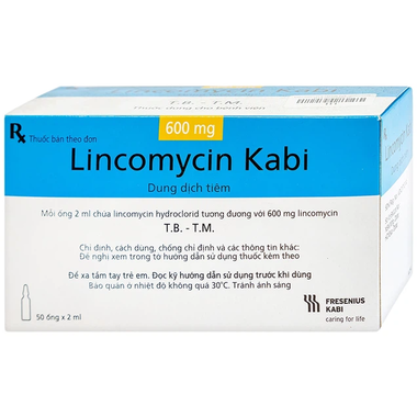 Thuốc tiêm Lincomycin Kabi điều trị nhiễm khuẩn nặng (50 ống x 2ml)