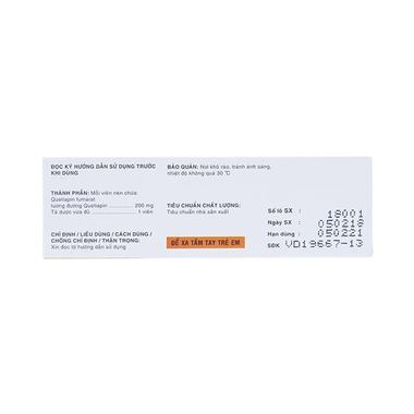 Thuốc Queitoz-200 Davipharm điều trị tâm thần phân liệt (4 vỉ x 7 viên)