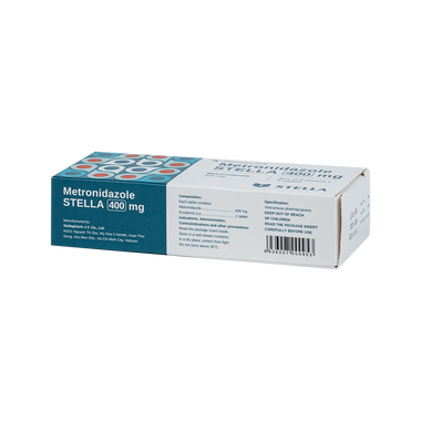 Thuốc Metronidazole Stella 400mg điều trị và phòng ngừa nhiễm nấm, nhiễm khuẩn kỵ khí (2 vỉ x 7 viên)