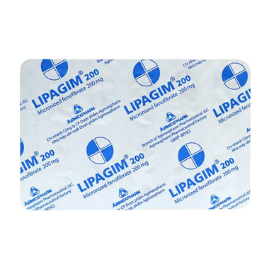 Thuốc Lipagim 200mg điều trị rối loạn mỡ máu (3 vỉ x 10 viên)