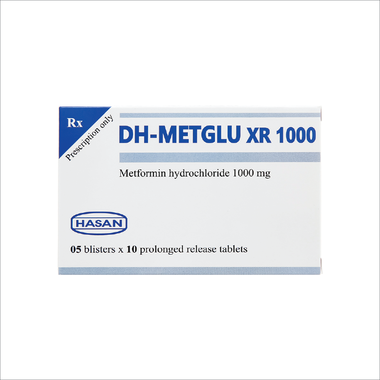 Thuốc DH-Metglu XR 1000 Hasan điều trị tiểu đường tuýp 2 (5 vỉ x 10 viên)