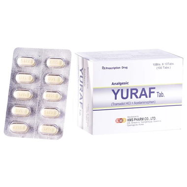 Thuốc Yuraf 37.5/325mg KMS Pharm điều trị cơn đau cấp tính (10 vỉ x 10 viên)