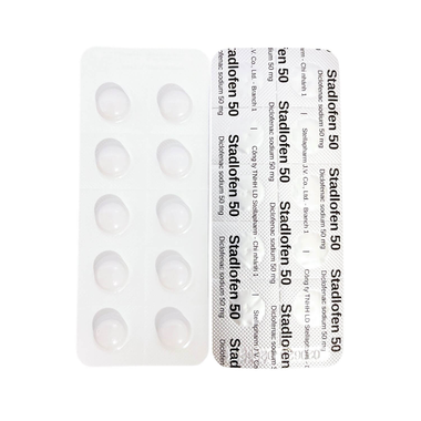 Thuốc Stadlofen Stella 50mg giảm đau và viêm khớp, rối loạn cơ xương cấp tính (5 vỉ x 10 viên)
