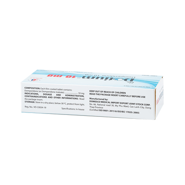 Thuốc Dotium 10mg điều trị triệu chứng nôn và buồn nôn (10 vỉ x 10 viên)