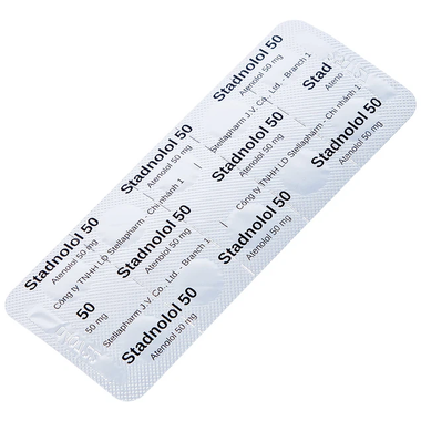Thuốc Stadnolol 50 điều trị tăng huyết áp, đau thắt ngực mạn tính ổn định (10 vỉ x 10 viên)