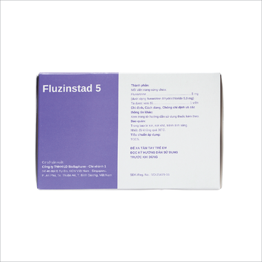 Thuốc Fluzinstad 5mg STELLA hỗ trợ điều trị dự phòng cơn đau nửa đầu (Hộp 100 viên)