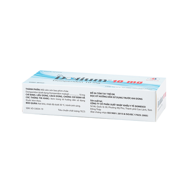 Thuốc Dotium 10mg điều trị triệu chứng nôn và buồn nôn (10 vỉ x 10 viên)