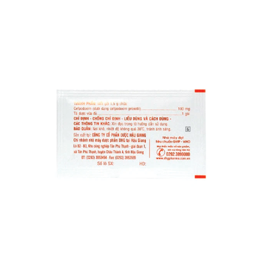 Thuốc Nifin 100 Kids DHG điều trị viêm phổi cấp tính, nhiễm khuẩn nhẹ (24 Gói x 1.5g)