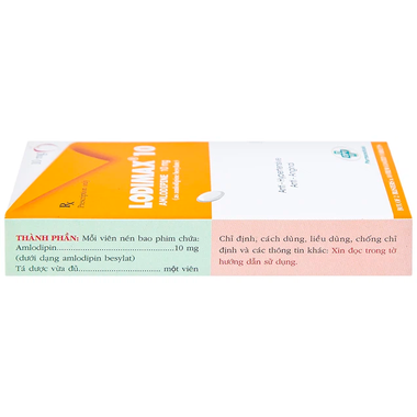 Thuốc Lodimax 10 OPV Pharma chống tăng huyết áp, đau thắt ngực (2 vỉ x 10 viên)