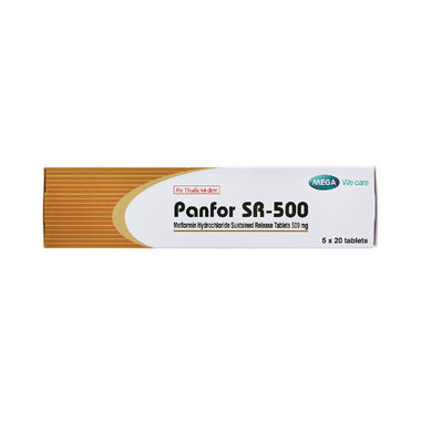 Thuốc Panfor SR-500 điều trị bệnh đái tháo đường tuýp 2 (5 vỉ x 20 viên)