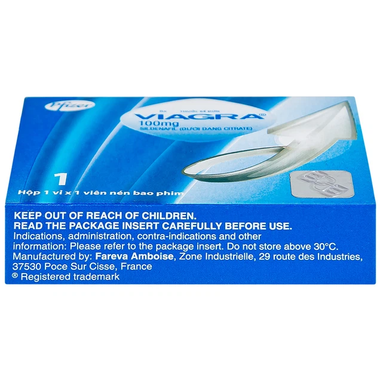 Thuốc Viagra 100mg Pfizer điều trị rối loạn cương dương (1 vỉ x 1 viên)