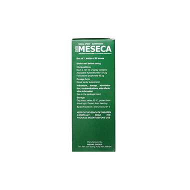 Thuốc xịt mũi Meseca Fort hỗ trợ điều trị viêm mũi dị ứng (Chai 60 liều)