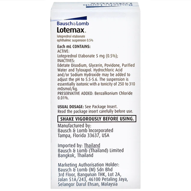 Thuốc nhỏ mắt Lotemax 0.5% Bausch &amp; Lomb điều trị viêm kết mạc mí mắt, nhãn cầu (5ml)