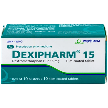 Thuốc Dexipharm 15mg điều trị ho khan, ho do kích ứng (10 vỉ x 10 viên)