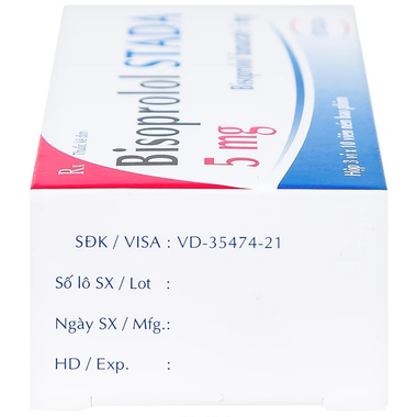 Thuốc Bisoprolol 5mg STD điều trị tăng huyết áp, đau thắt ngực (3 vỉ x 10 viên)