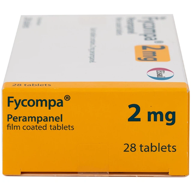 Thuốc Fycompa 2mg Eisai điều trị bổ trợ cơn động kinh (4 vỉ x 7 viên)