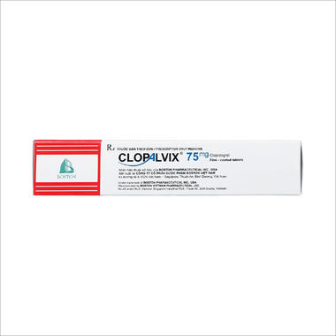 Thuốc Clopalvix 75mg Boston phòng ngừa xơ vữa động mạch, nhồi máu cơ tim (5 vỉ x 14 viên)