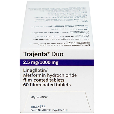 Thuốc Trajenta Duo 2.5mg/1000mg Boehringer điều trị đái tháo đường tuýp 2 (60 viên)