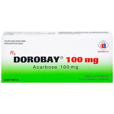 Thuốc Dorobay 100mg điều trị đái tháo đường tuýp 2 (3 vỉ x 10 viên)