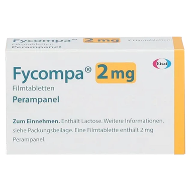 Thuốc Fycompa 2mg Eisai điều trị bổ trợ cơn động kinh (4 vỉ x 7 viên)