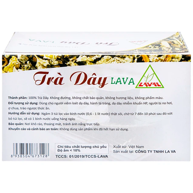 Trà Dây Lava hỗ trợ giảm triệu chứng của viêm loét dạ dày, hành tá tràng (5g x 30 túi lọc)