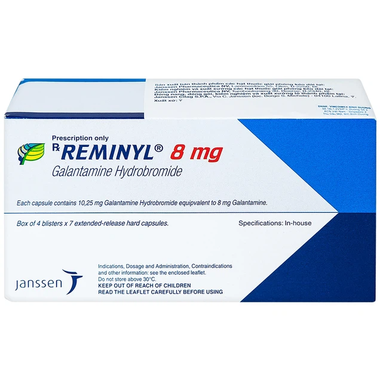 Thuốc Reminyl 8mg Janssen điều trị sa sút trí tuệ do bệnh alzheimer (4 vỉ x 7 viên)