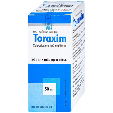 Bột pha hỗn dịch uống Toraxim 400mg/50ml Deltapharm điều trị các chứng nhiễm khuẩn (50ml)