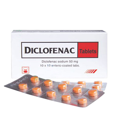 Thuốc Diclofenac 50 PMP điều trị dài ngày viêm khớp mạn, thoái hóa khớp (10 vỉ x 10 viên)