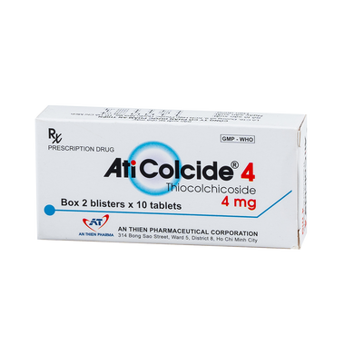 Thuốc ATI COLCIDE 4MG hỗ trợ điều trị  đau do co cứng cơ bắp cấp tính (Hộp 20 viên)