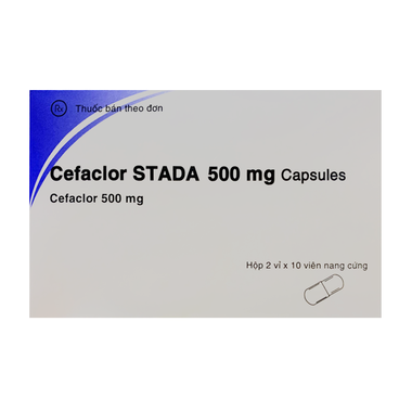 Viên nang cứng Cefaclor Stada 500mg kháng sinh điều trị nhiễm khuẩn (2 vỉ x 10 viên)