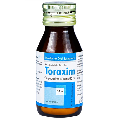 Bột pha hỗn dịch uống Toraxim 400mg/50ml Deltapharm điều trị các chứng nhiễm khuẩn (50ml)