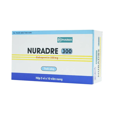 Viên nang Nuradre 300 BV Pharma điều trị động kinh cục bộ (5 vỉ x 10 viên)