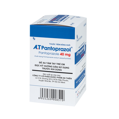 Thuốc A.T Pantoprazol inj điều trị loét dạ dày tá tràng, trào ngược dạ dày (3 lọ)