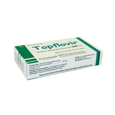 Thuốc Topflovir 300mg Điều Trị Nhiễm HIV-1, Viêm Gan B (Hộp 3 Vỉ X 10 Viên)